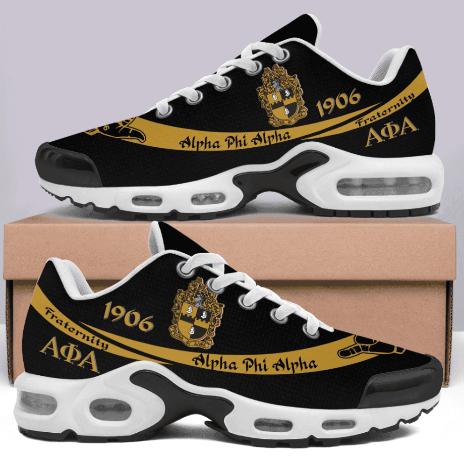 Alphas 1906 Brotherhood Black & Gold Cushion Sport Shoes - Legacy in Every Step