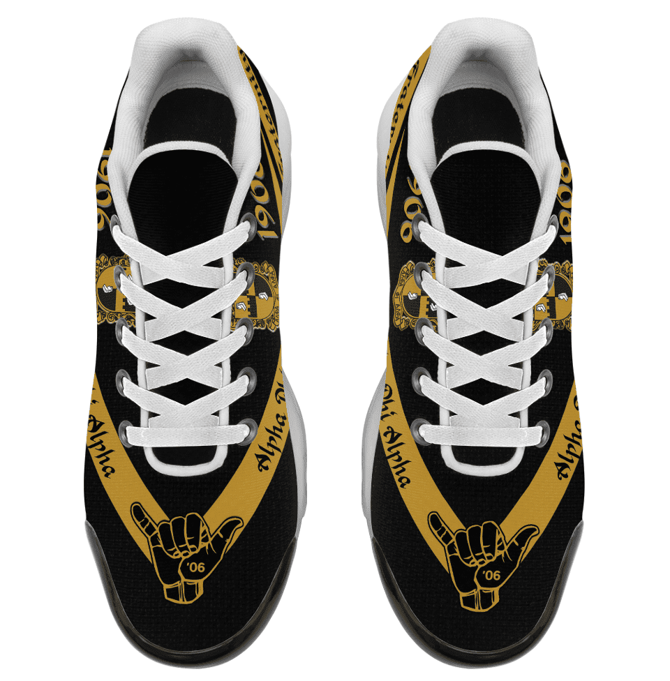 Alphas 1906 Brotherhood Black & Gold Cushion Sport Shoes - Legacy in Every Step