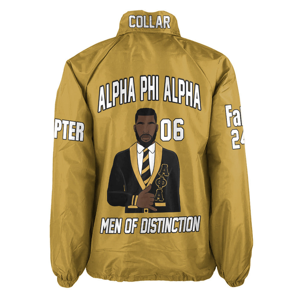 (Personalized) Alphas 1906 Black & Gold Crossing Line Jacket - Men of Distinction