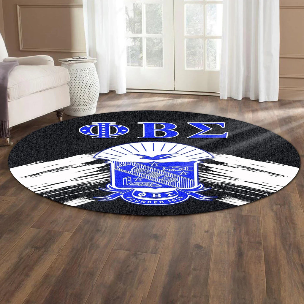 Africa Zone Carpet - Phi Beta Sigma Black GOMAB Round Carpet J5
