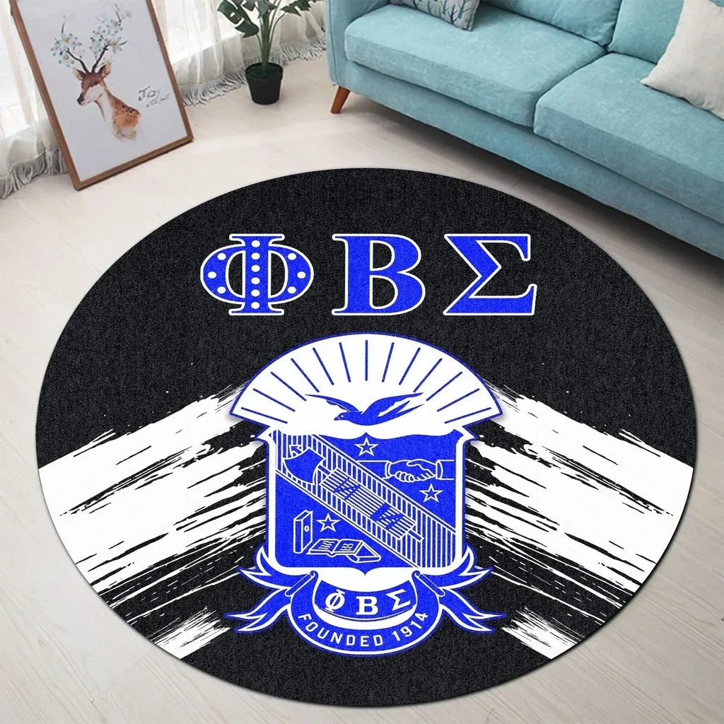 Phi Beta Sigma Black GOMAB Round Carpet