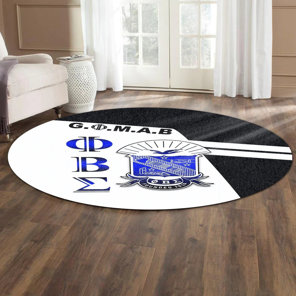 Africa Zone Carpet - Newest Phi Beta Sigma (Black) Round Carpet J5