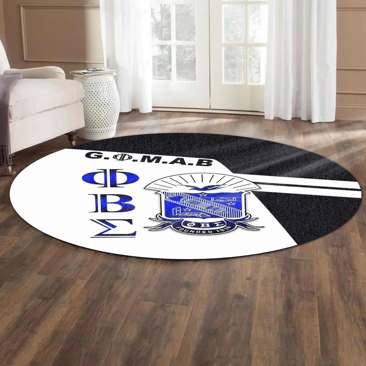 Africa Zone Carpet - Newest Phi Beta Sigma (Black) Round Carpet J5
