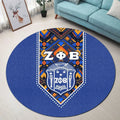 Zeta Phi Beta African Pattern - Royal Blue Round Carpet