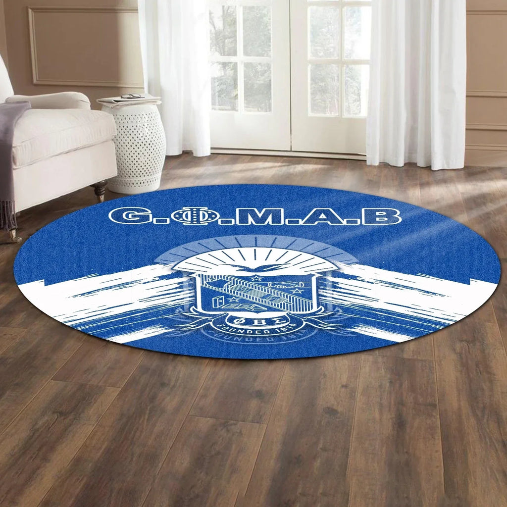 Africa Zone Carpet - Phi Beta Sigma Blue GOMAB Version 02 Round Carpet J5