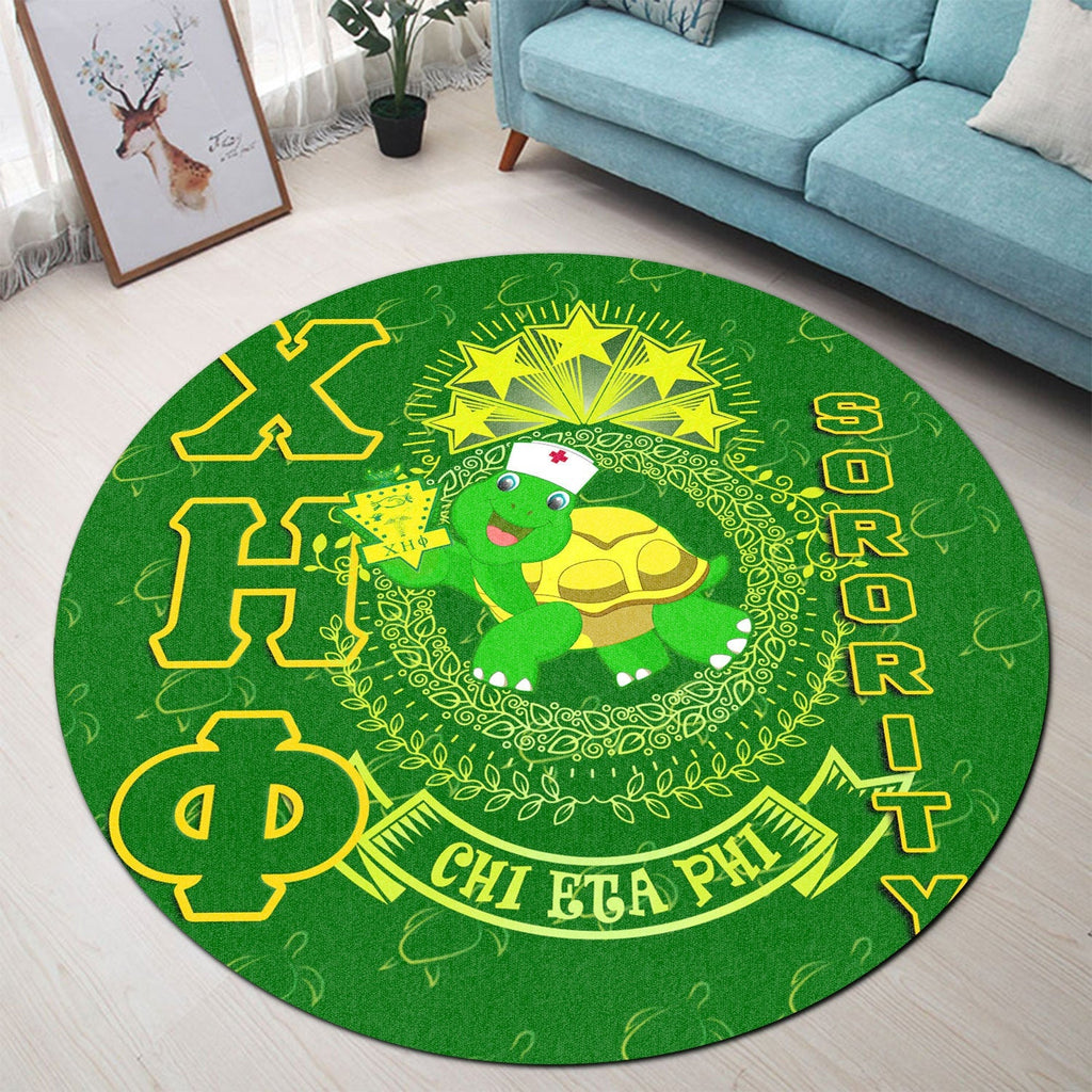 Africa Zone Round Carpet - Chi Eta Phi Sorority Turtle Pattern Round Carpet A31