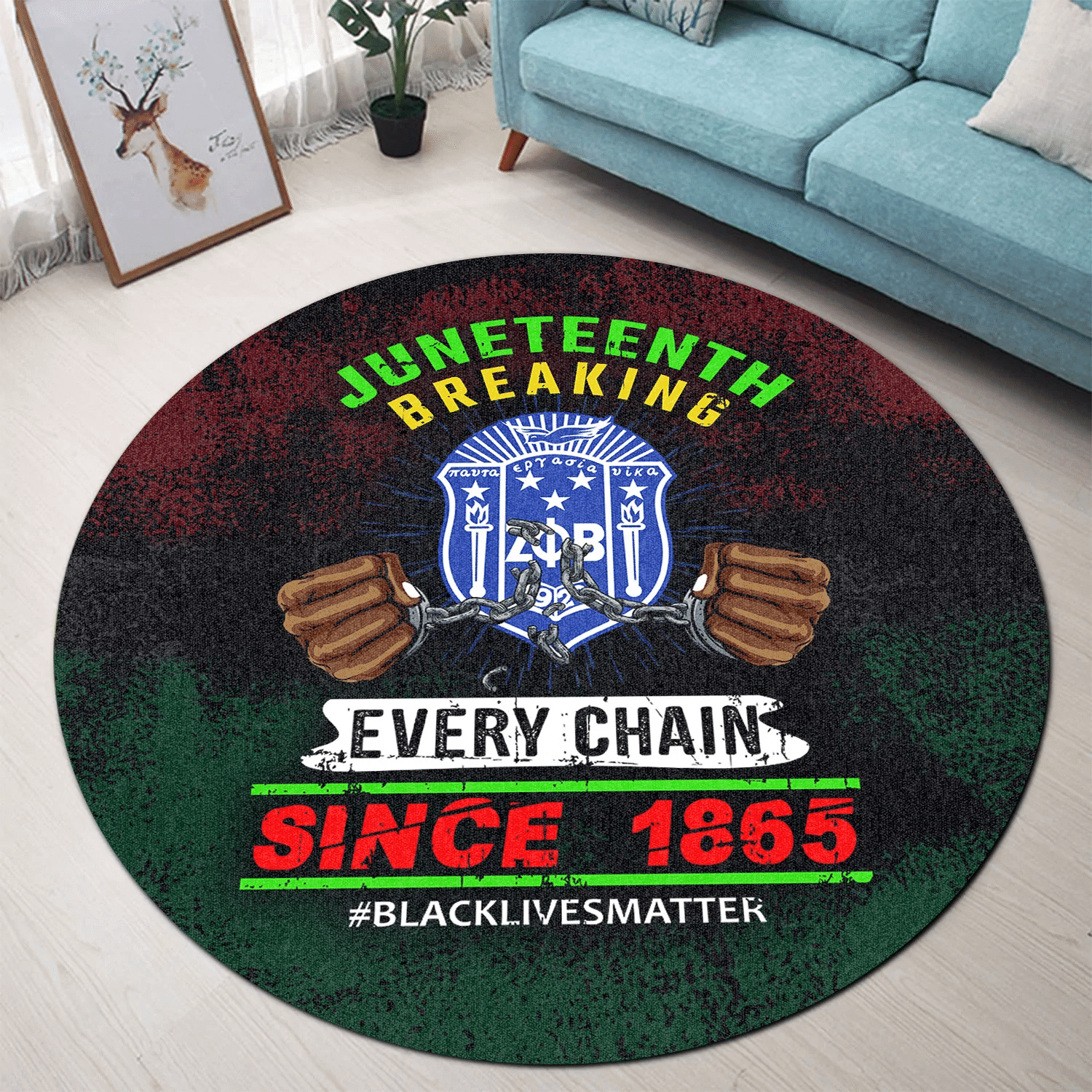 Africa Zone Round Carpet - Zeta Phi Beta Juneteenth Special Round Carpet A31