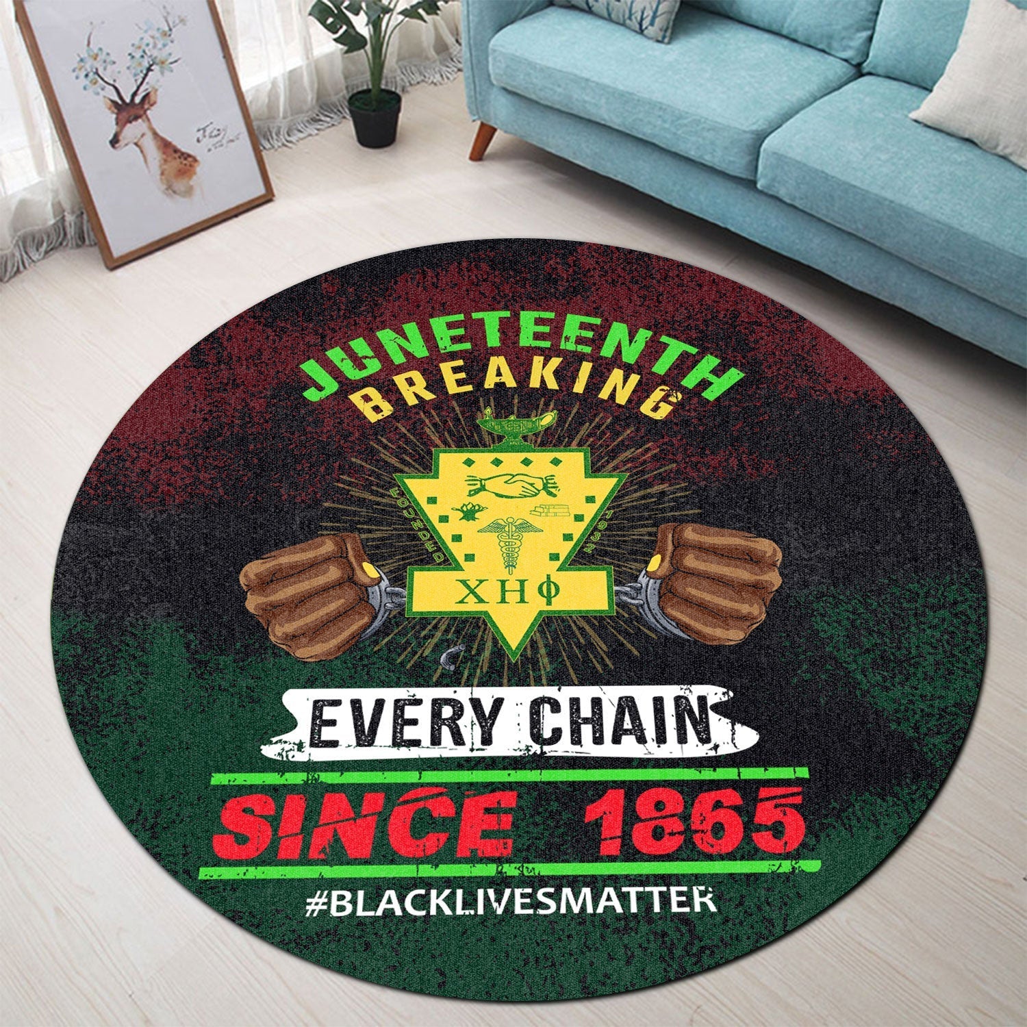 Africa Zone Round Carpet - Chi Eta Phi Juneteenth Round Carpet A31