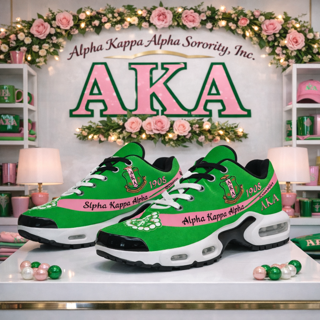 AKA Ivies 1908 Cushion Sport Shoes Pink Green Sorority Inspired Sisterhood