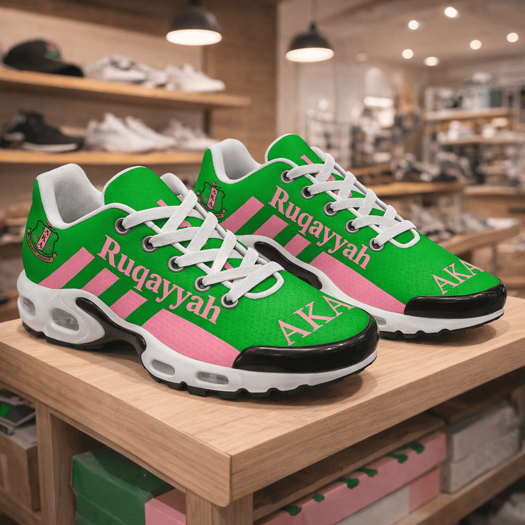 (Personalized) AKA Ivies 1908 Cushion Sport Shoes Pink Green Sorority Inspired Sisterhood