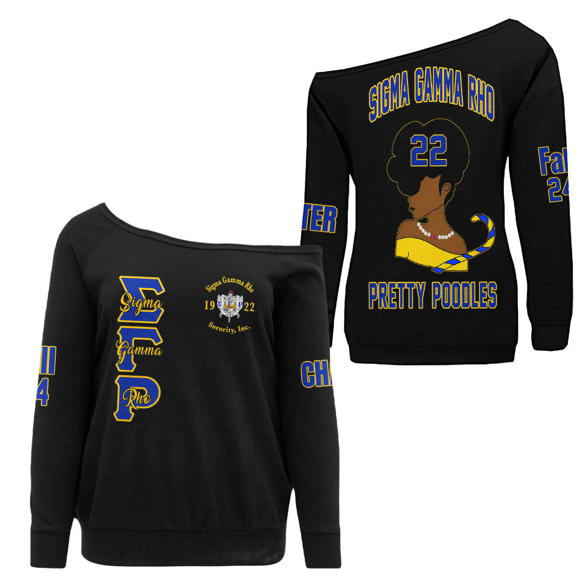 (Custom) Africazone Off Shoulder Sweaters - Sigma Gamma Rho Lady Sigmas A31