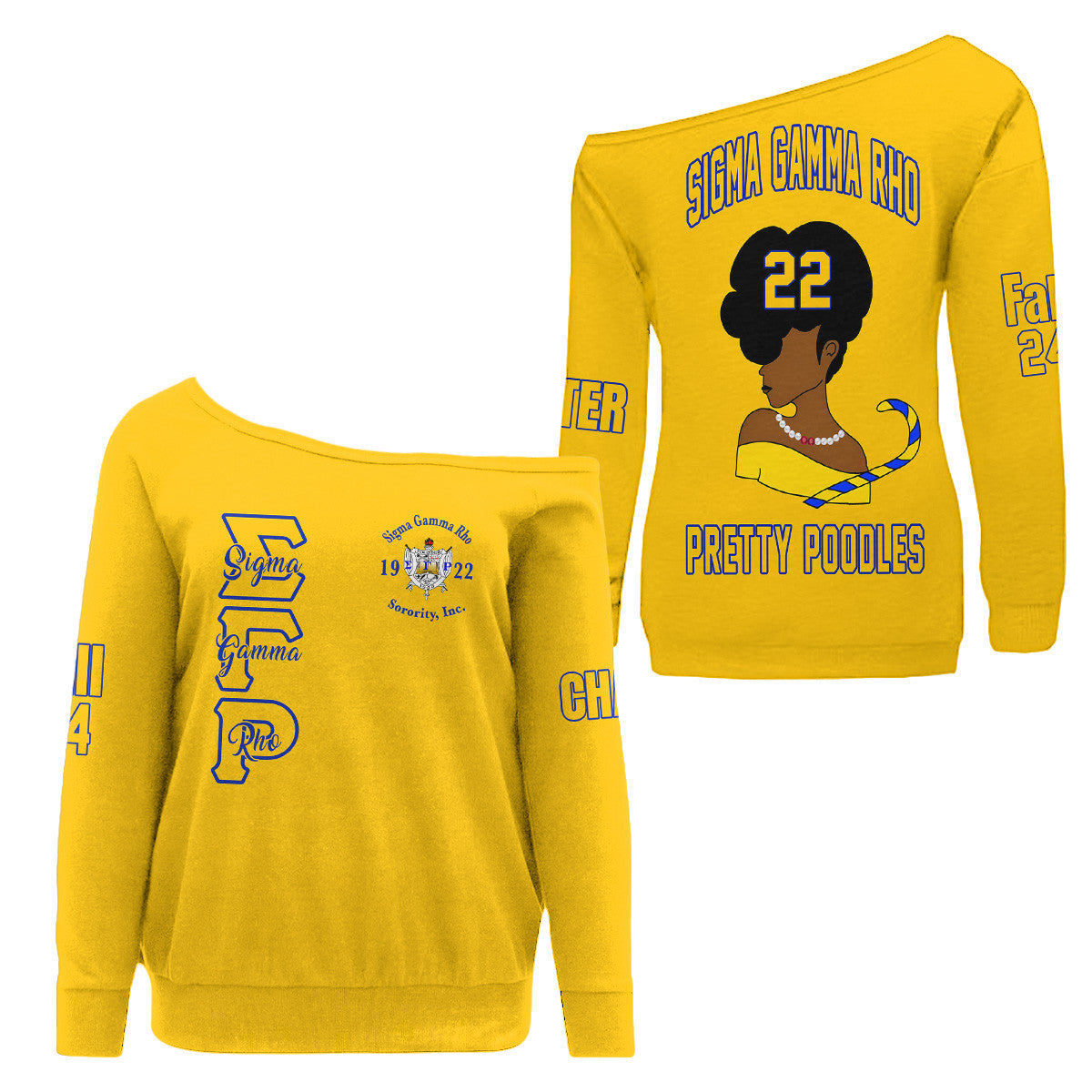 (Custom) Africazone Off Shoulder Sweaters - Sigma Gamma Rho Lady Sigmas A31