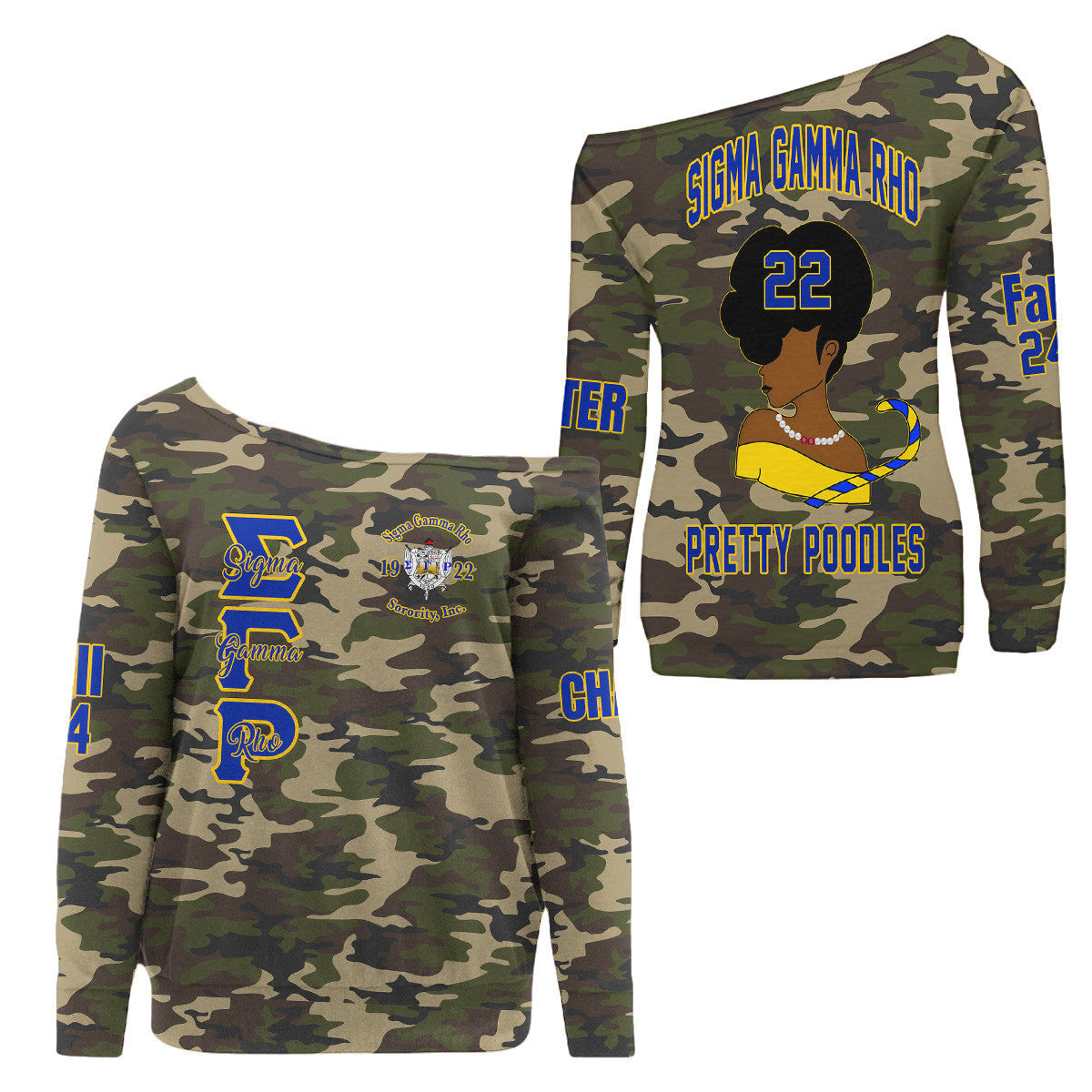 (Custom) Africazone Off Shoulder Sweaters - Sigma Gamma Rho Lady Sigmas A31