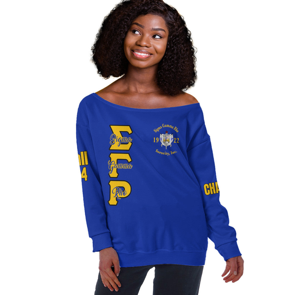 (Custom) Africazone Off Shoulder Sweaters - Sigma Gamma Rho Lady Sigmas A31