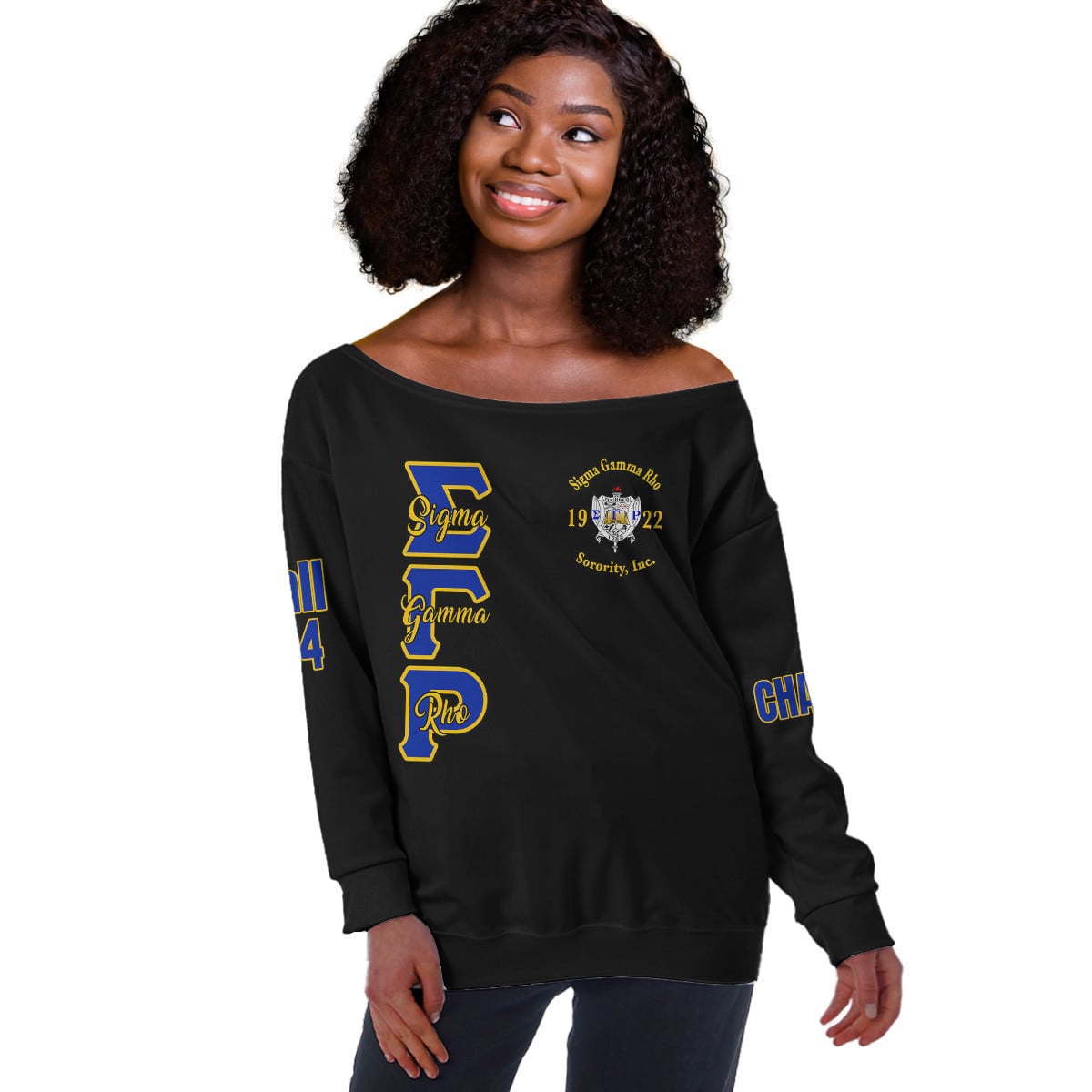 (Custom) Africazone Off Shoulder Sweaters - Sigma Gamma Rho Lady Sigmas A31