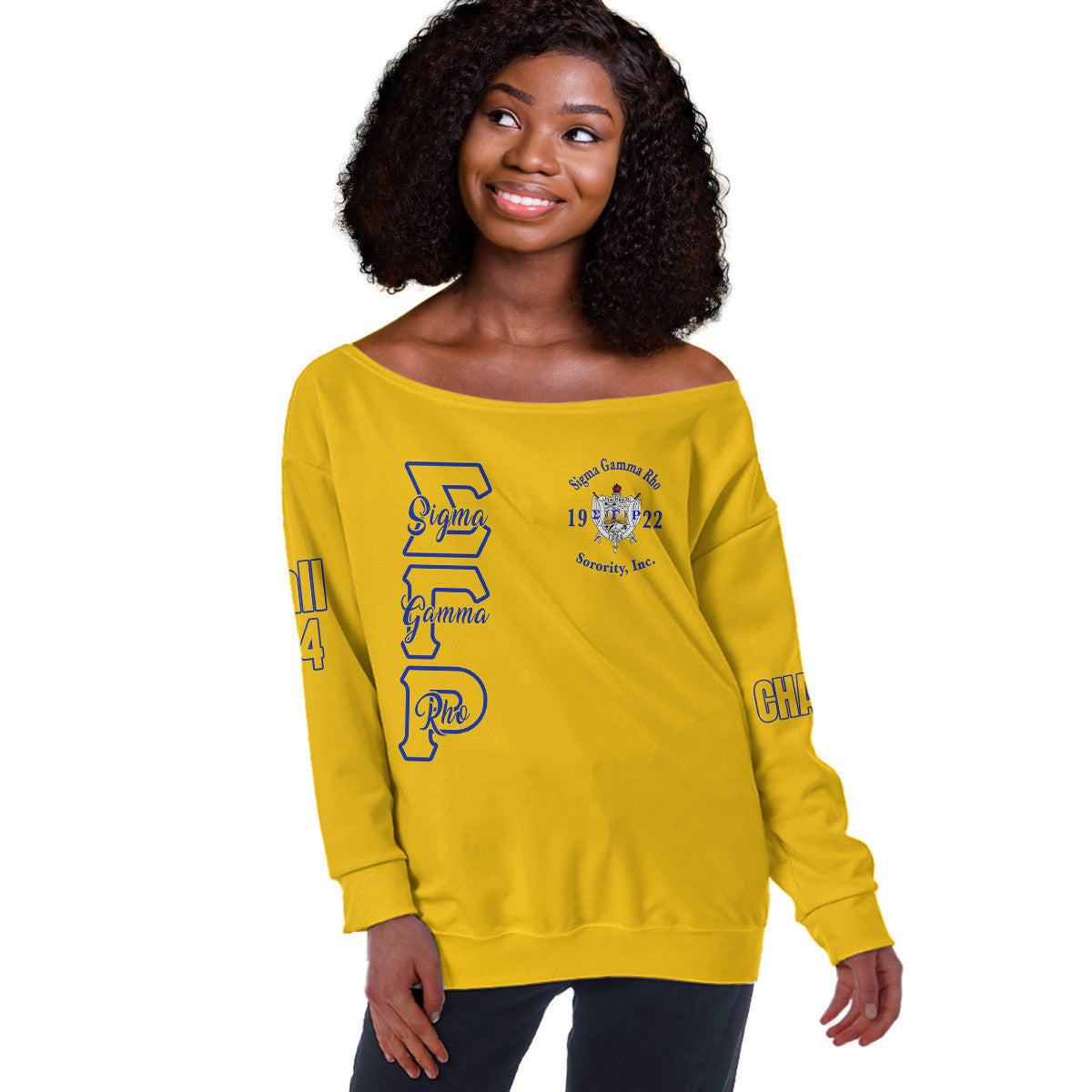 (Custom) Africazone Off Shoulder Sweaters - Sigma Gamma Rho Lady Sigmas A31