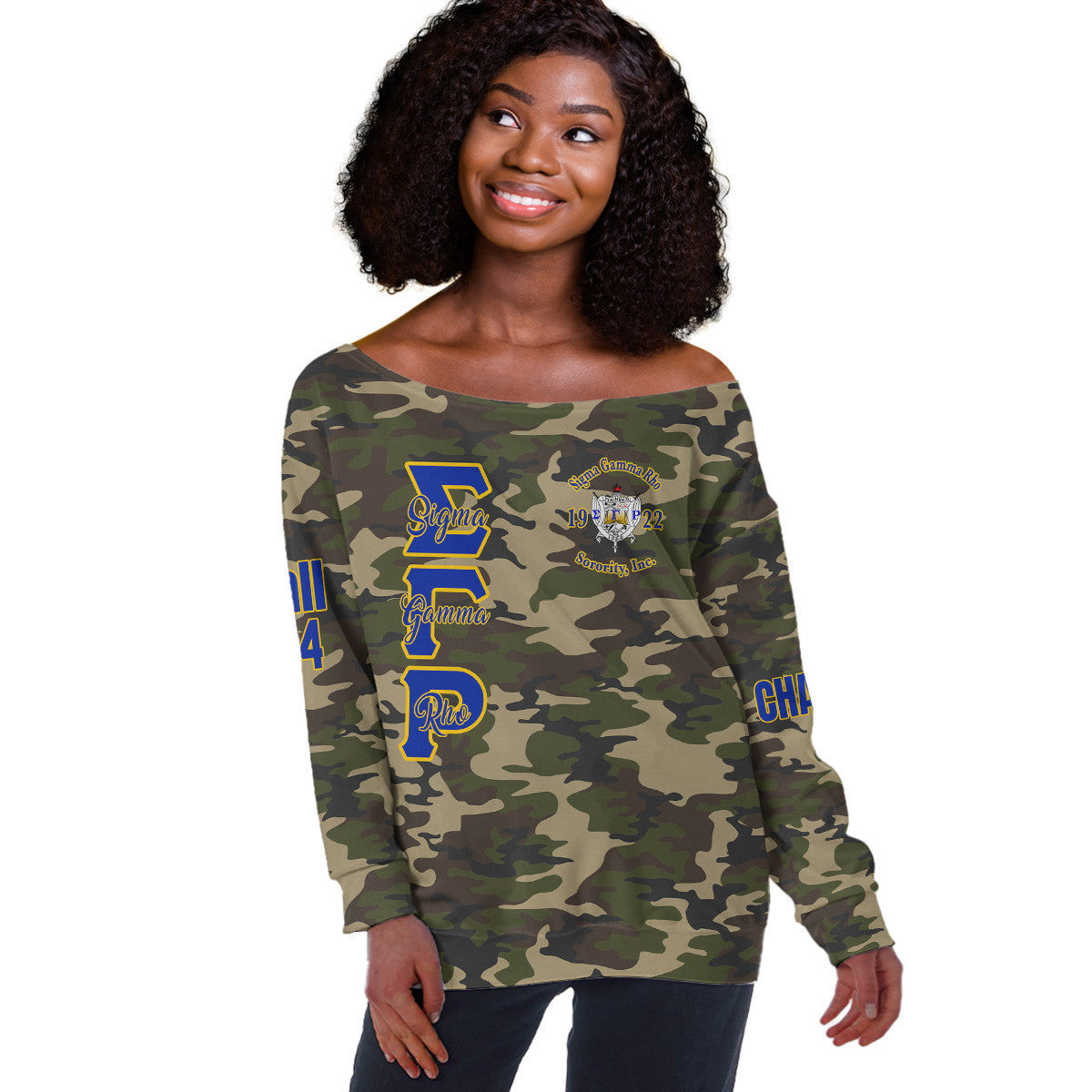 (Custom) Africazone Off Shoulder Sweaters - Sigma Gamma Rho Lady Sigmas A31