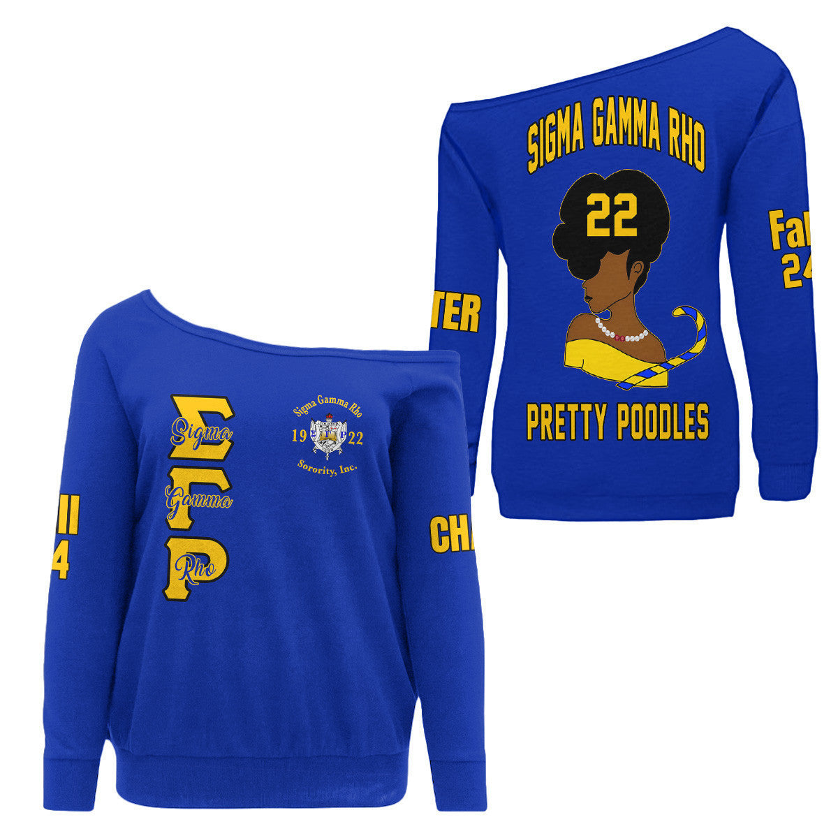 (Custom) Africazone Off Shoulder Sweaters - Sigma Gamma Rho Lady Sigmas A31