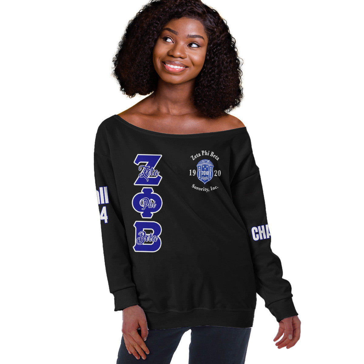 (Custom) Africazone Off Shoulder Sweaters - Zeta Phi Beta Finer Woman A31