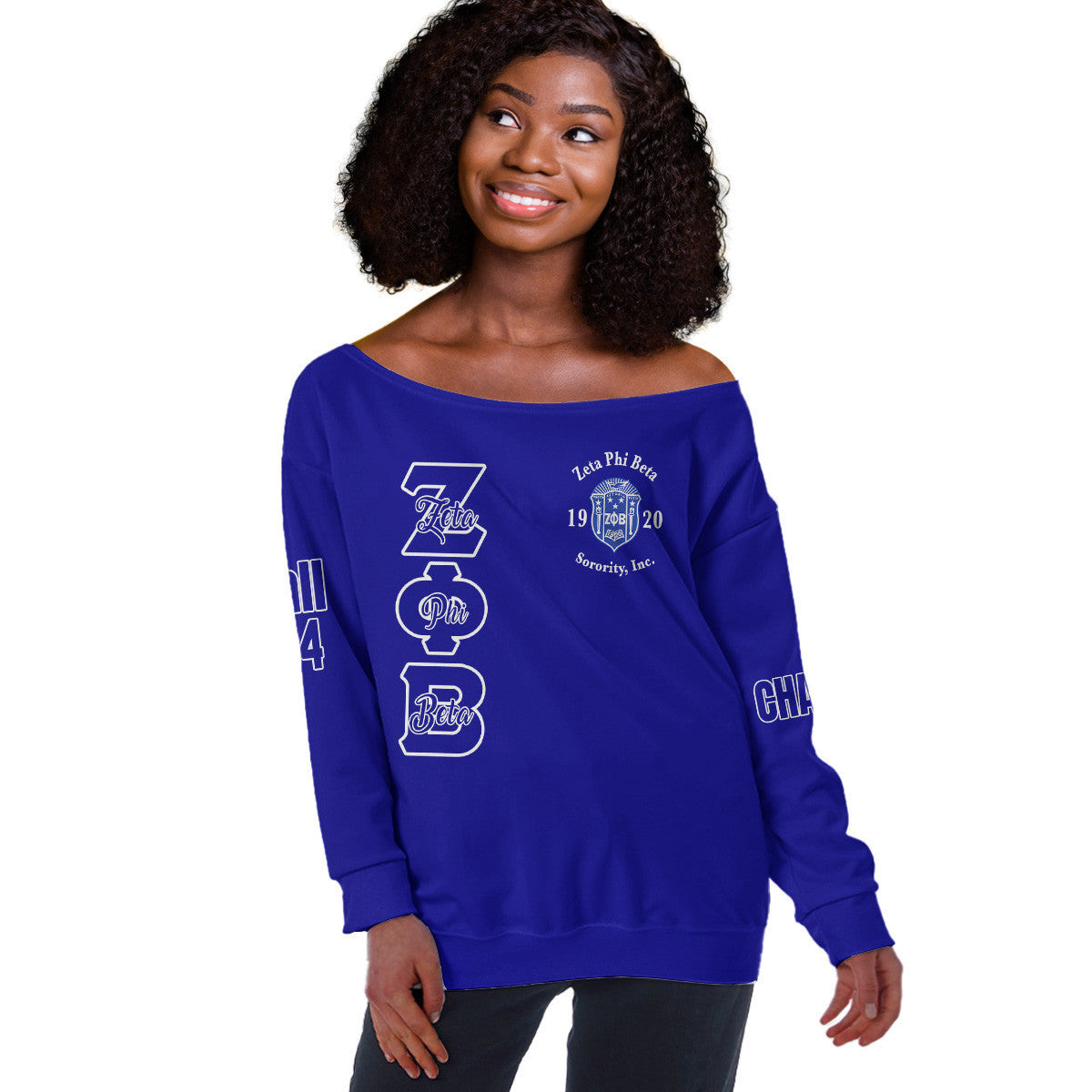 (Custom) Africazone Off Shoulder Sweaters - Zeta Phi Beta Finer Woman A31