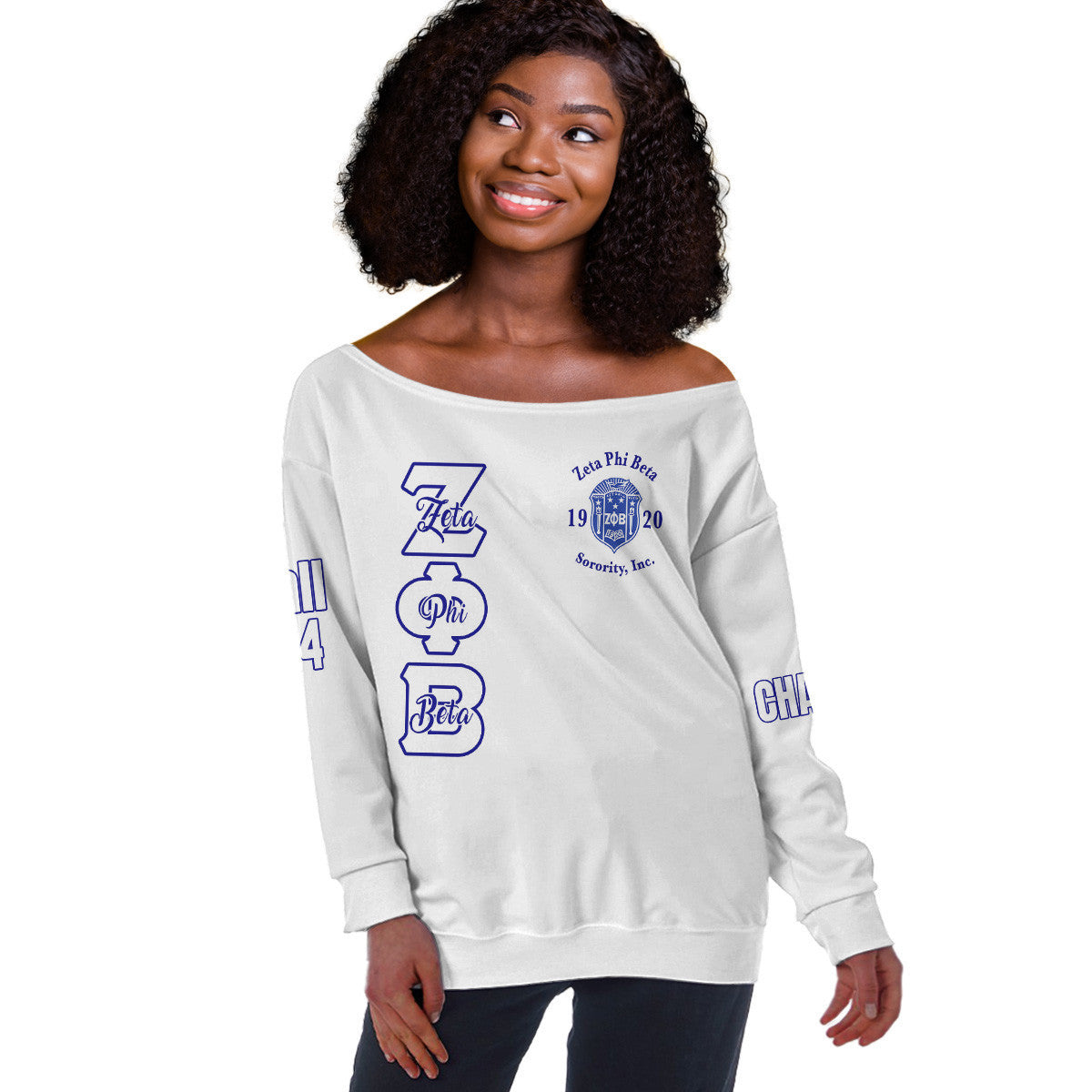 (Custom) Africazone Off Shoulder Sweaters - Zeta Phi Beta Finer Woman A31