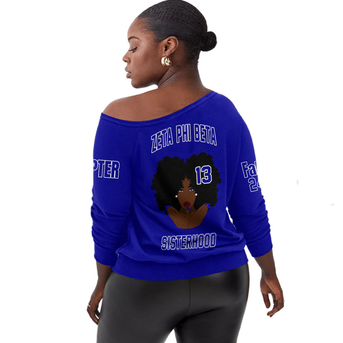 (Custom) Africazone Off Shoulder Sweaters - Zeta Phi Beta Finer Woman A31