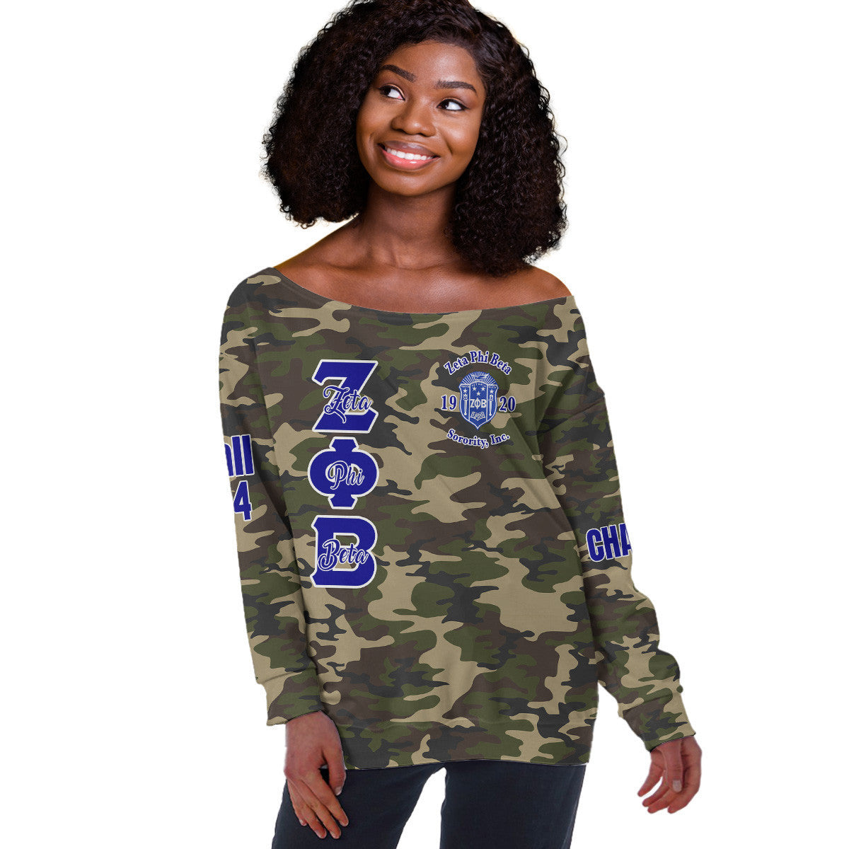 (Custom) Africazone Off Shoulder Sweaters - Zeta Phi Beta Finer Woman A31