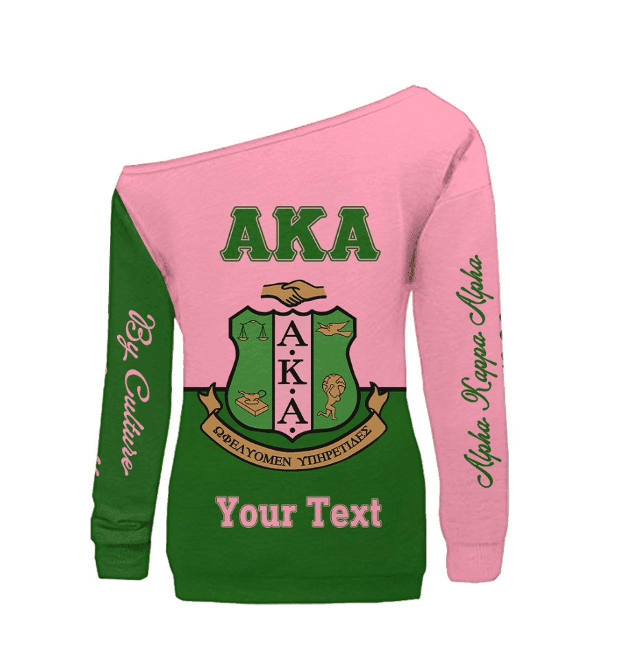 Africa Zone Greek Life Clothing - AKA Sorority Phenomenal Half Style Off Shoulder Sweater A31