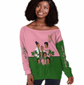 Africa Zone Greek Life Clothing - AKA Sorority Phenomenal Half Style Off Shoulder Sweater A31