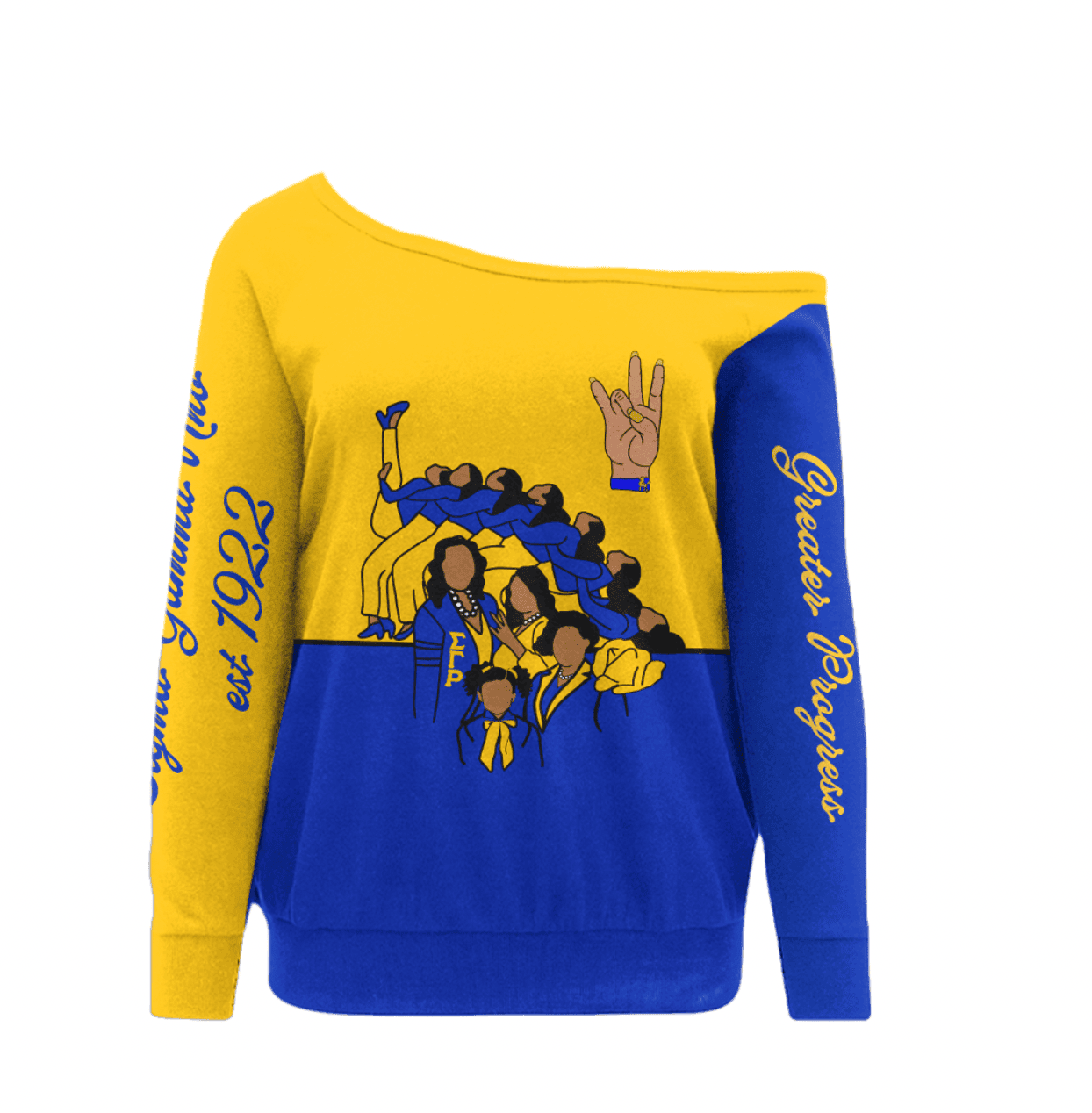 Greeklife Off Shoulder Sweatshirt - Sigma Gamma Rho Sorority Phenomenal Half Style A31