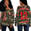 (Personalized) Deltas 1913 Sisterhood Legacy Off Shoulder Sweaters - Camouflage
