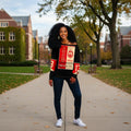 Deltas 1913 Black History Off Shoulder Sweater - Heritage Pride Panel Style (Campus)