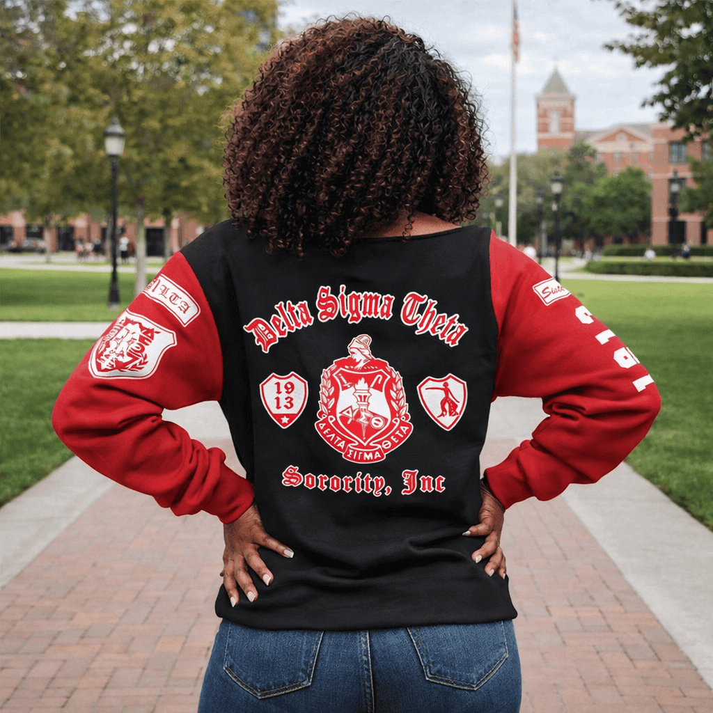 Deltas 1913 Sisterhood Off Shoulder Sweater - Proud Member Legacy Vibes (Homecoming)