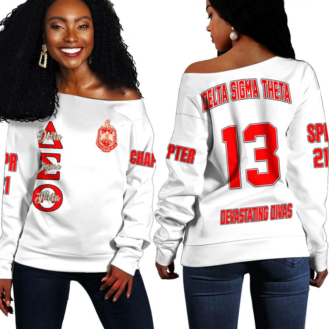 (Personalized) Deltas 1913 Sisterhood Legacy Off Shoulder Sweaters