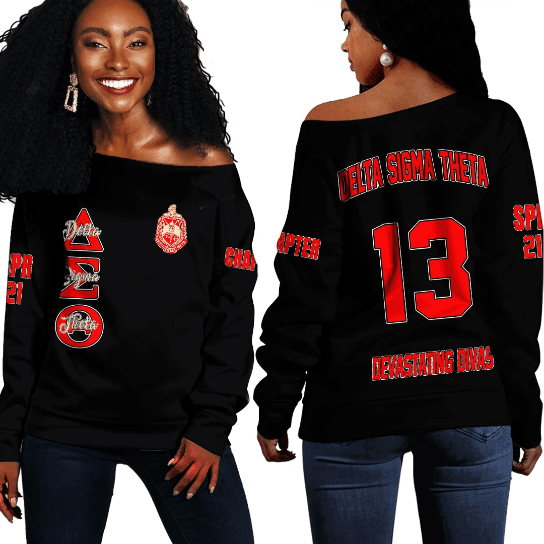 (Personalized) Deltas 1913 Sisterhood Legacy Off Shoulder Sweaters