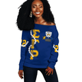 SGRhos 1922 Royal Blue & Gold Pearls Off Shoulder Sweaters - Gift for Her Legacy Pride