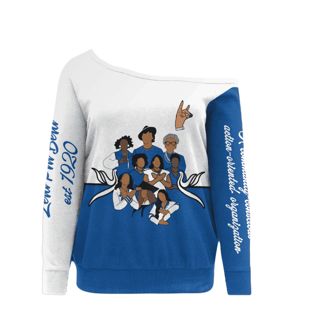 ZPhiB 1920 Sisterhood Legacy Off Shoulder Sweatshirt