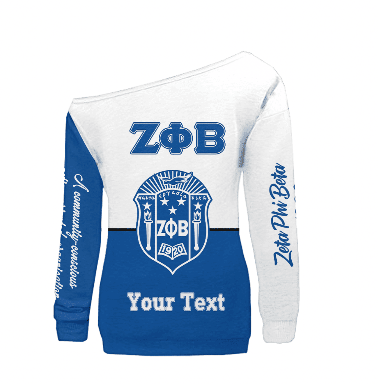 ZPhiB 1920 Sisterhood Legacy Off Shoulder Sweatshirt