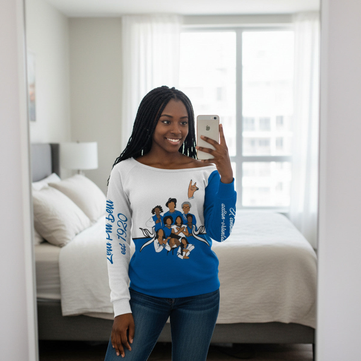 ZPhiB 1920 Sisterhood Legacy Off Shoulder Sweatshirt