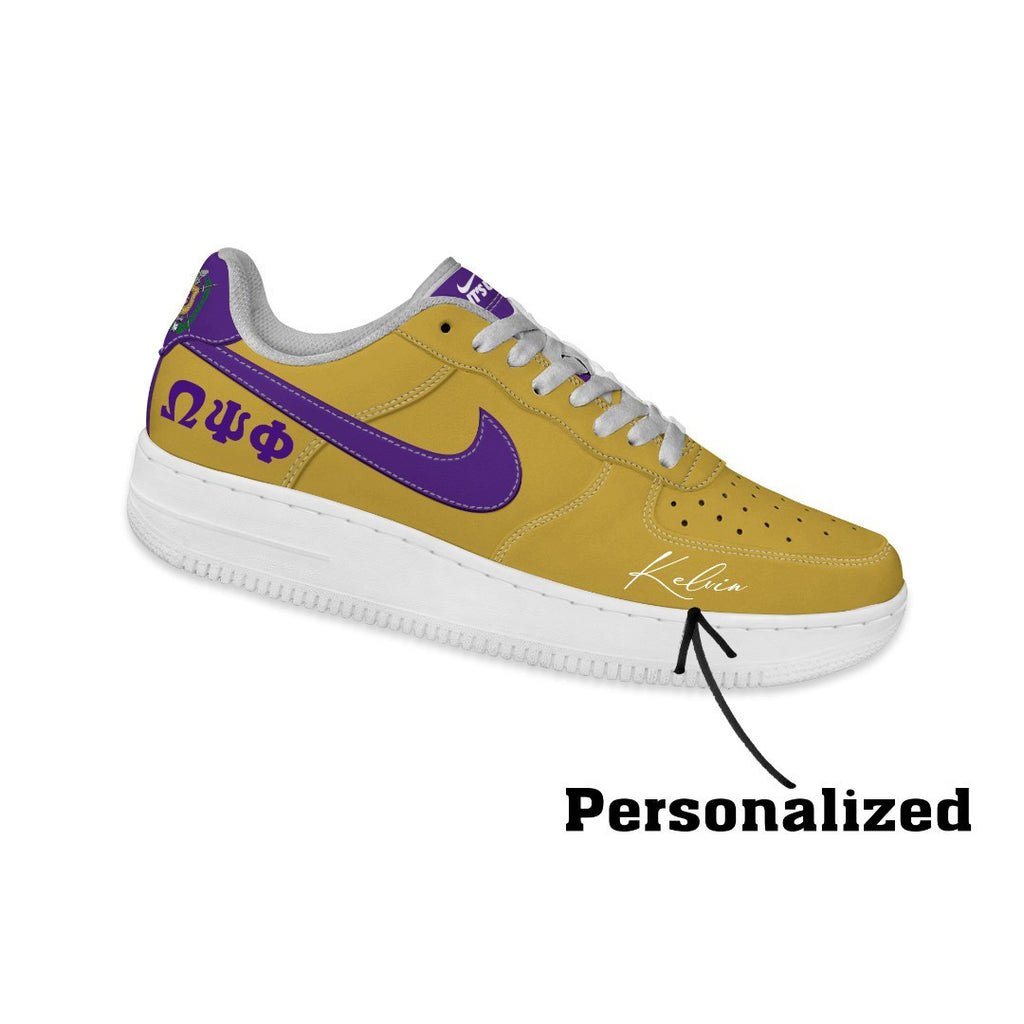 (Personalized) Omega Psi Phi Fraternity NAF It's Us Shoes Old Gold Ver T5
