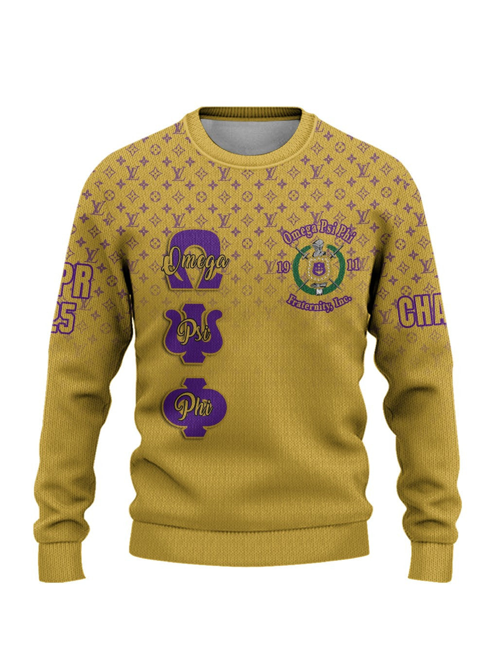 (Personalized) Omega Psi Phi Fraternity Louis Vuitton Knitted Sweater