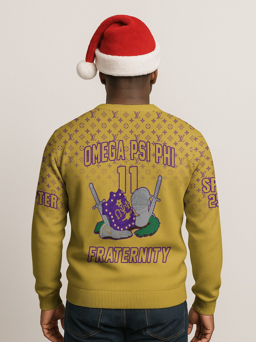 (Personalized) Omega Psi Phi Fraternity Louis Vuitton Knitted Sweater
