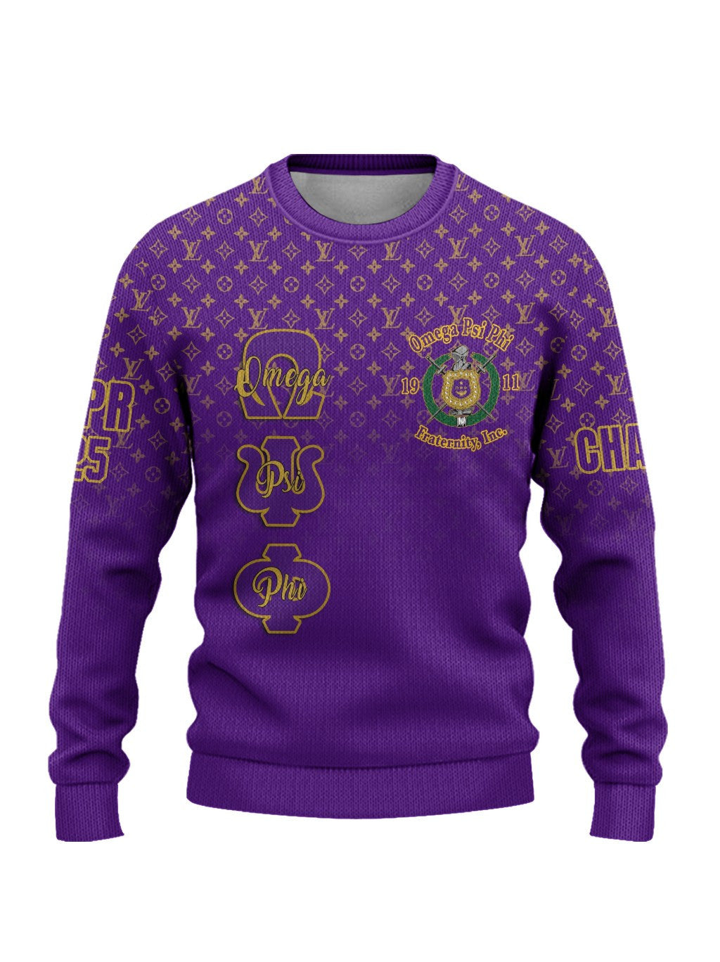 (Personalized) Omega Psi Phi Fraternity Louis Vuitton Knitted Sweater